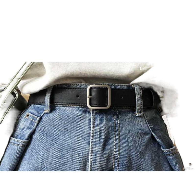 Pu Chic Minimalist Leather Belt With Unique Buckle Options For Stylish Wear