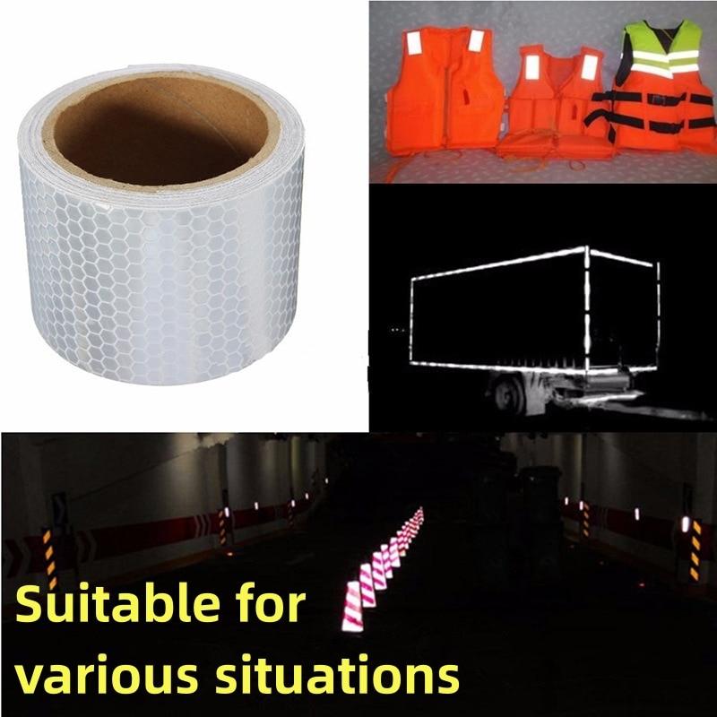 3-color 100cm X 5cm Reflective Warning Tape Car Safety Mark Protective Sticker - High Visibility Reflective Strip for Vehicle