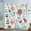 Cartoon Animal Curtains Pet Cat Dog Lion Leopard Elephant Giant Panda Fox Monkey Rabbit Penguin Whale Children's Printed Curtain