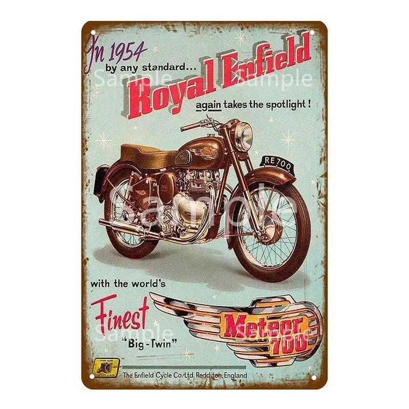 Motor Rider Tin Sign Motorcycle Club Garage Wall Stickers Metal Signs Decor Vintage Shabby Plate Painting Decorative Plaques