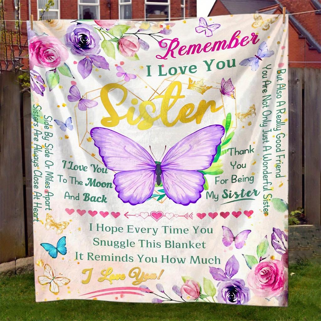 A Soft Flannel Sofa Blanket for Dear Sisters, a TV Blanket As a Gift for Sisters