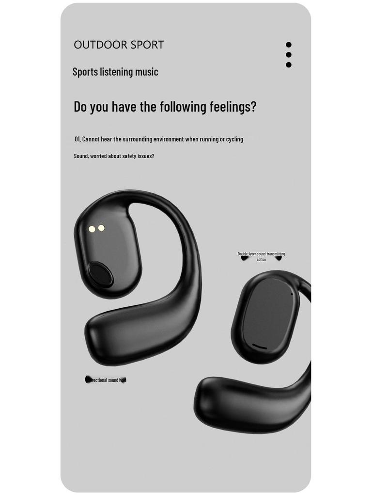 TWS Bone Conduction Wireless Bluetooth 5.2 Sports Earbuds for Running