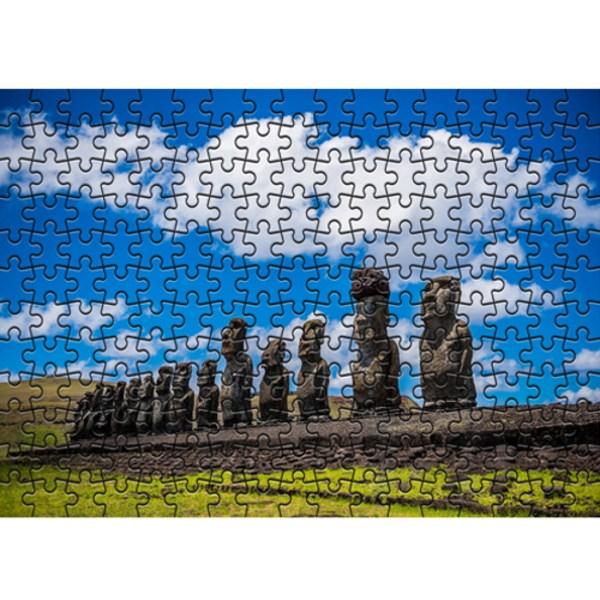 

Damoa test tube jigsaw puzzle Moai stone statue, 204 pieces, mixed colors