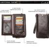 Retro Genuine Leather Wallets Men 9 Card Slot Photo Holder Phone Pocket Portable Money Bag Male Travel Daily Gift Purses CONTACT'S