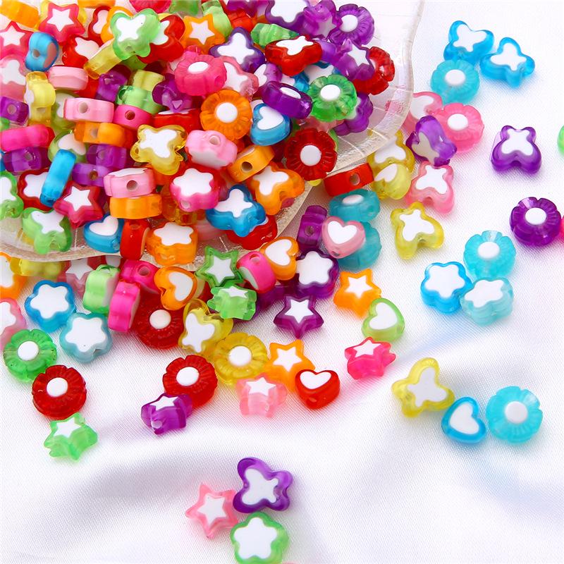 Akrylové hvězdičky, srdíčka, motýlci a květinky pro DIY náramky