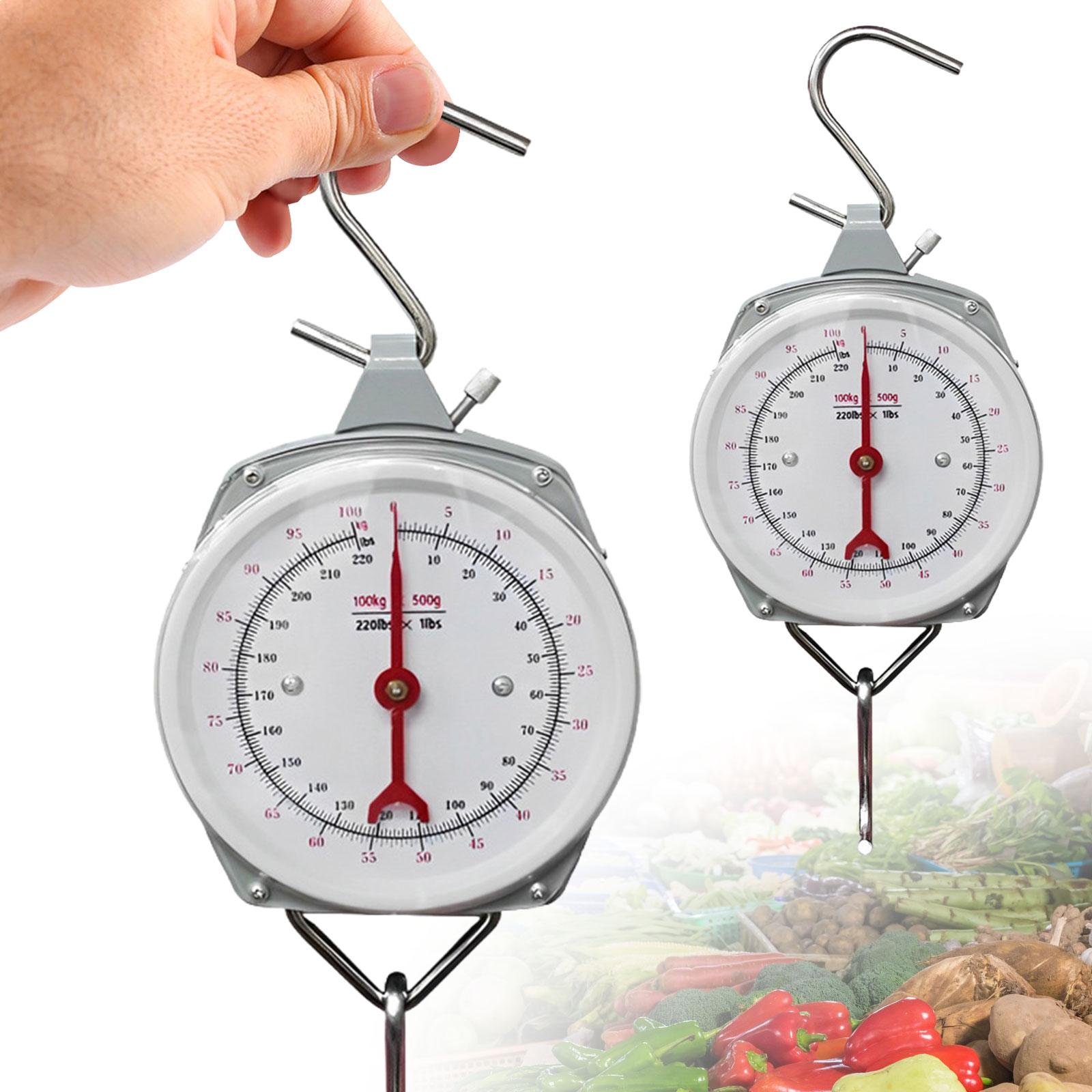 Fish Scales with 2 Hooks Practical Handheld Scale Spring Dial Weight Scale for Kitchen Fishing Hunting Farms China Mainland