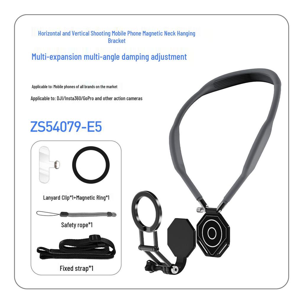 MagSafe Magnetic Holder for Apple 17 Series: Neck Hanging, Horizontal/Vertical Switch, First-Person Selfie Clip.