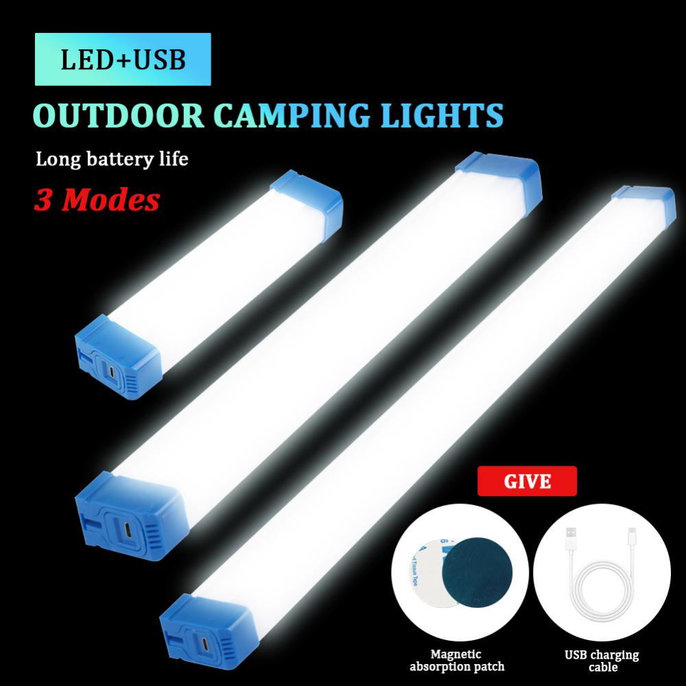 15/30/50CM LED Tube Night Light Magnetic USB Rechargeable Emergency Lights Outdoor Portable Long Strip Emergency Light