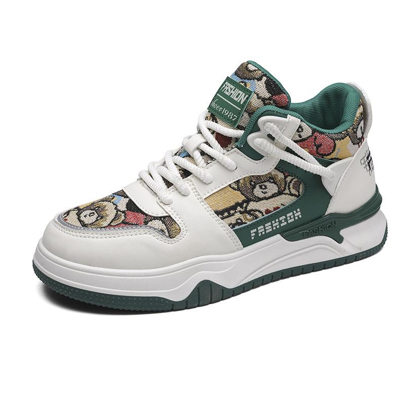1S retro board shoes breathable student canvas shoes personalized graffiti sports street dance