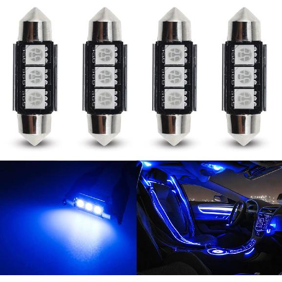 9-30V Extremely Bright 6411 6418 C5W Festoon LED Bulbs Error Free 1.5" 36mm for Interior Map Dome Lights and License Plate Courtesy Door Lights, Pure