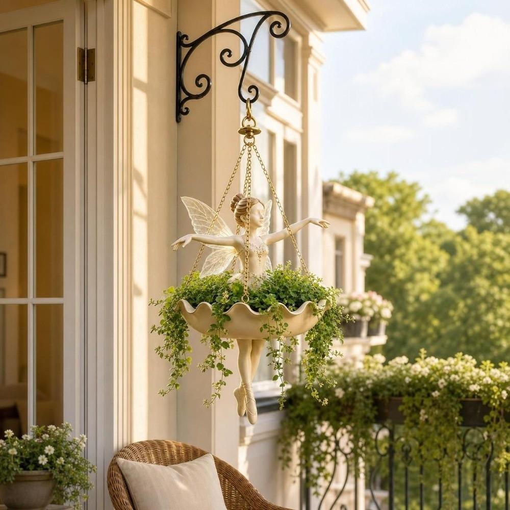 Elegant Fairy Flower Pot Vintage Girl Hanging Plant Basket Indoor Decor