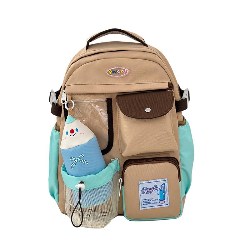 Симпатичный рюкзак, большая вместительная сумка, школьный портфель для студентов колледжа коричневый