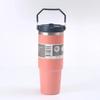 30oz Large Capacity Portable Car Cup Stainless Steel Thermos Cup with Straw & Handle Travel Sports Water Bottle Vacuum Flask
