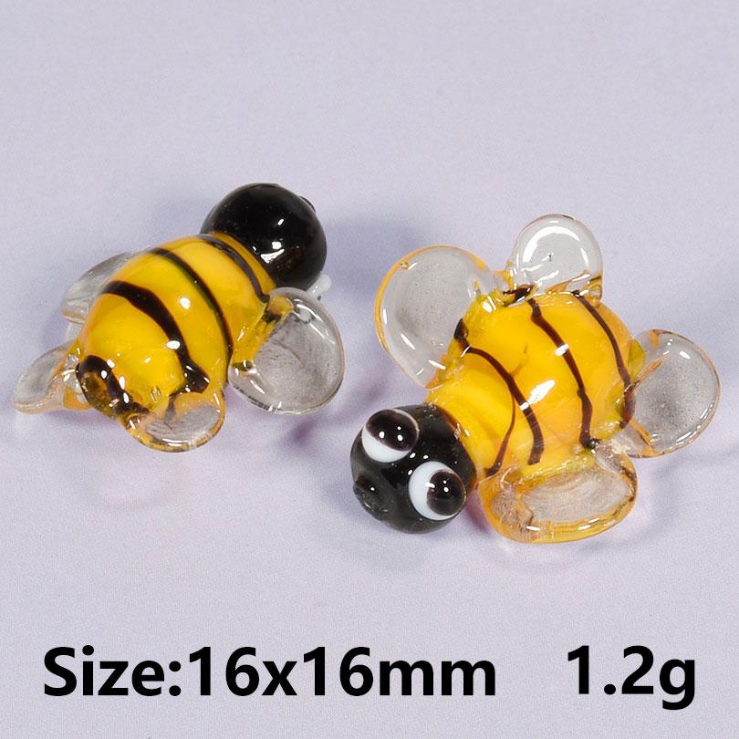 5 Stück Gelbe Süße Bienen Anhänger Perlen Für Schmuckherstellung Zubehör Glasmaterialien Tier Spacer/Lose Perle DIY Armbänder Zubehör