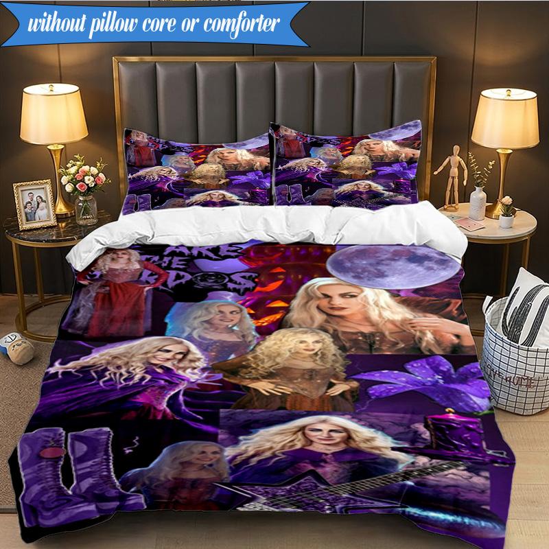 Halloween witches 3pcs K-pop music group Bedding set,Ideal for Bedroom, Dormitory,Including Duvet Cover And 2pcs Pillowcases,Fan gifts