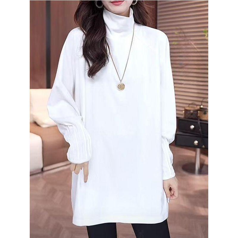 Plus Size Women's High Neck Thermal Fleece Long Sleeve Slimming Top for Autumn/Winter