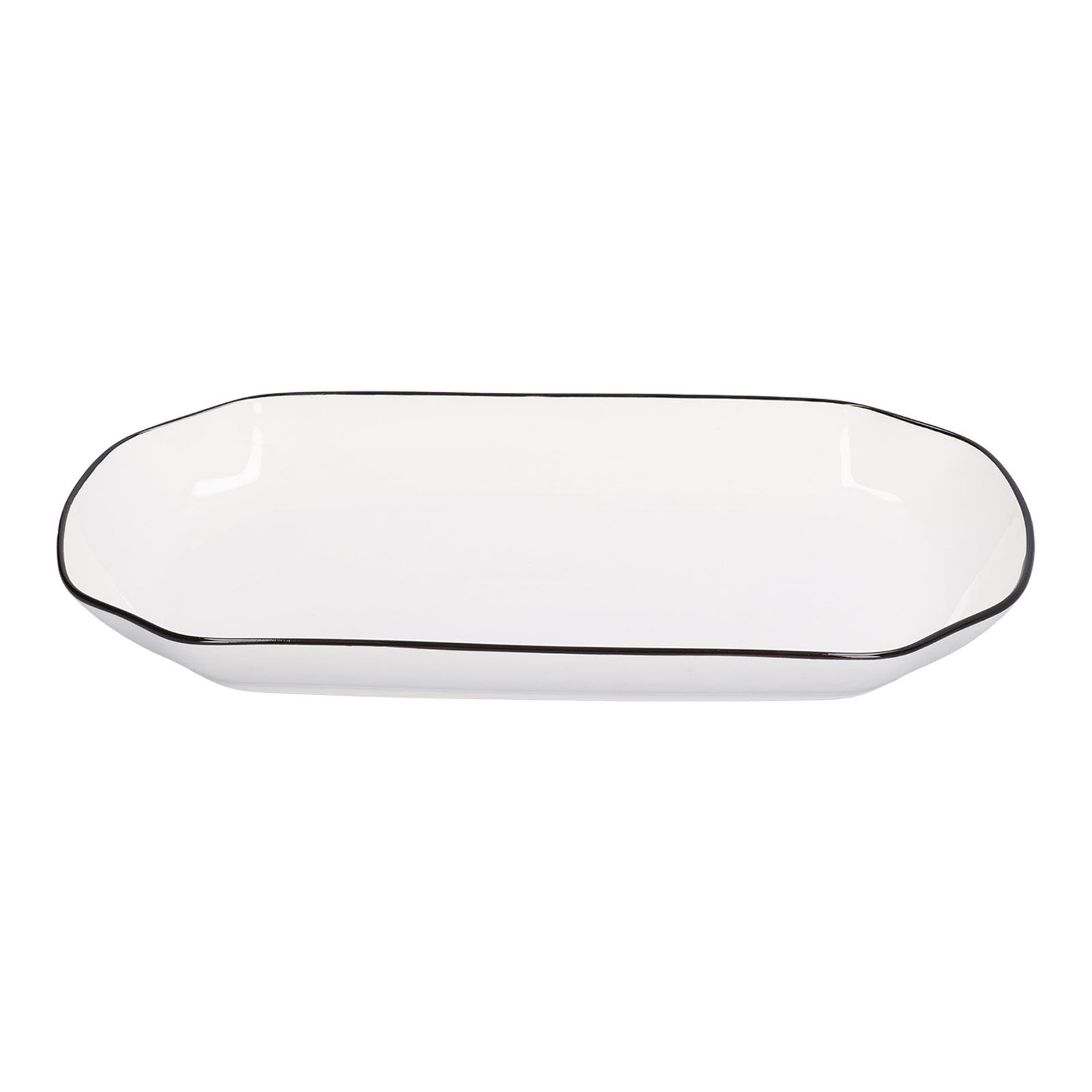 

12in Dinner Plate Dish 550ml White Ceramic Noodle Soup Fish Plate Kitchen Tableware for Restaurant