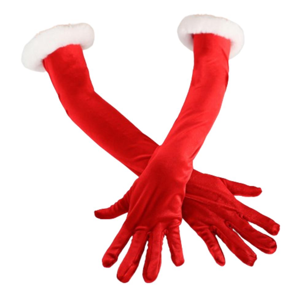 Cosplay Velvet Long Gloves Elastic Etiquette Mittens 55cm Christmas Gloves  Banquet