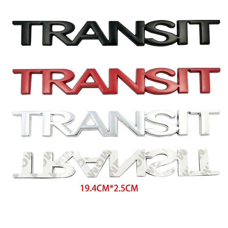 3D Metal Car Body TRANSIT Logo Rear Door Letter Emblem Trunk Sticker For Ford Transit MK6 MK7 Van Decal Auto Accessories