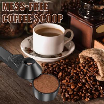 Kaffeelöffel Trichter für wiederverwendbare K-Typ Kapseln 2 EL Fassungsvermögen Kaffeemesslöffel Gemahlener Kaffee Schaufel mit Trichter Proteinpulver Tee Transfer