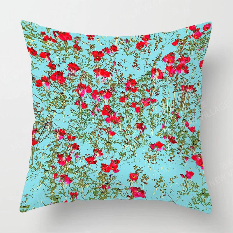 Nordic Fall Home Decor Autumn Throw Pillow Case Sofa Cushion Cover Modernplant Green Leaf