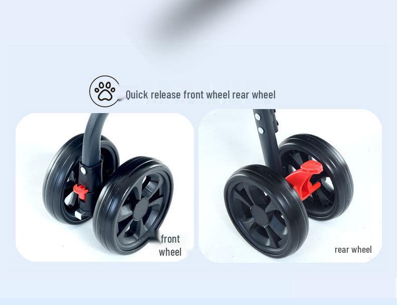 Lightweight Foldable Pet Stroller with Detachable Cage for Small Dogs & Cats