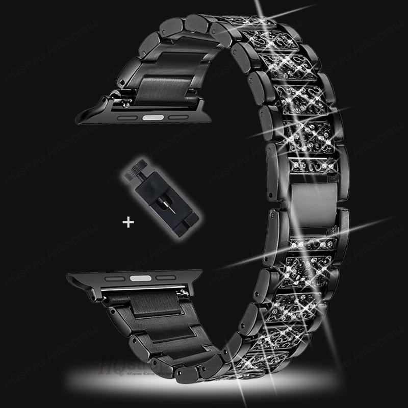 Bling Diamond Strap for Apple Watch Ultra Band 49mm 40mm 45mm 44mm 41mm 42mm 38mm Metal Belt for Iwatch Series 7 SE 6 5 4 Women Bracelet