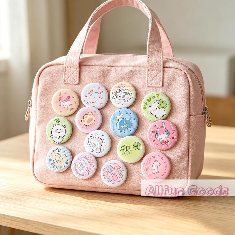 6PCS Cute Cartoon Mini Cartoon Button Badge Kawaii Retro Girls Kids Backpack Pencil Bag DIY Decorative Brooch Pin Accessories