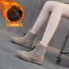 Real hair snow boots women's leather shoes muffin platform versatile casual fashion dad shoes