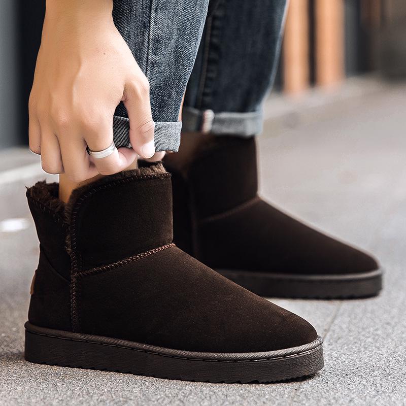 Men's Winter Cotton Snow Boots with Thick Fur Lining - Warm and Stylish Protection for Cold Weather