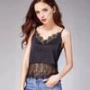 European and American Lace Splicing Satin Suspender Vest V-neck Sleeveless Bottoming Shirt Inside and Outside, Sexy Female French Style