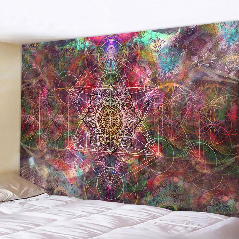 India Mandala Tapestry Wall Hanging Boho Decor Wall Cloth Tapestries Psychedelic Hippie Night Moon Tapestry Mandala Wall Carpet