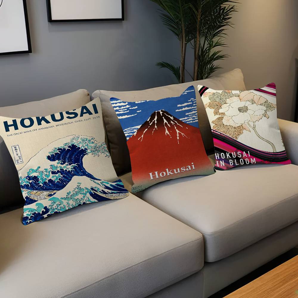 Anime K-Katsushika H-Hokusai Cushion Cover Pillowcase Upholstery Sofa Throw Pillow Home Decor Pillowcas