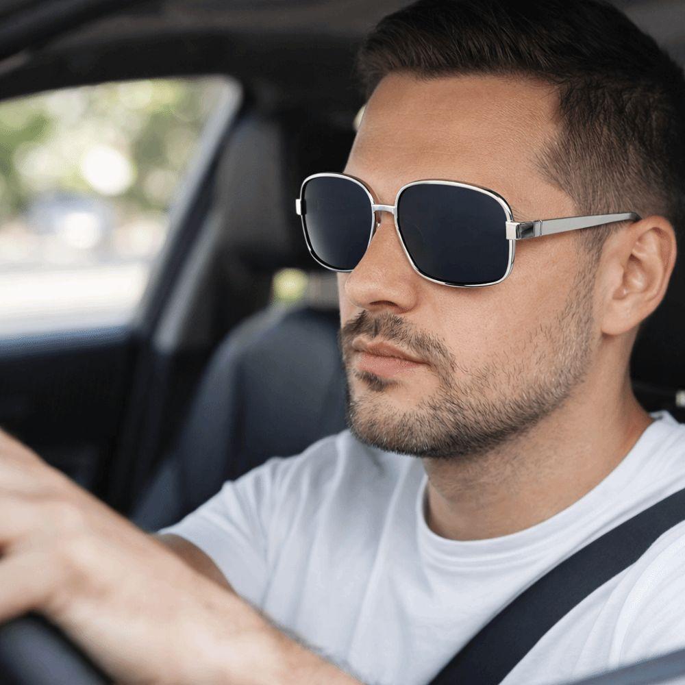 Kovové sluneční brýle s UV400 ochranou Retro čtvercový rám Sluneční brýle Americký styl