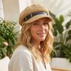 Breathable Woven Straw Cap Leather Buckle Sunshade Cap Casual Octagonal Hat  Spring And Summer