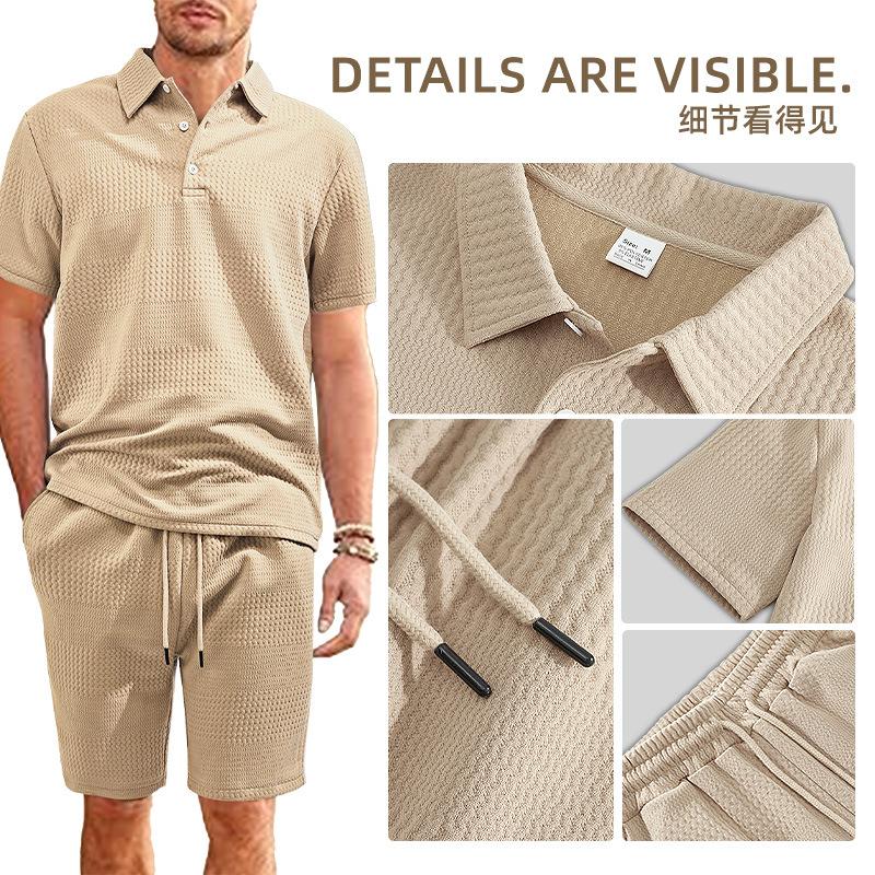 Fashion year European and American men's clothing new spot summer loose casual lapel jacquard short-sleeved polo shirt