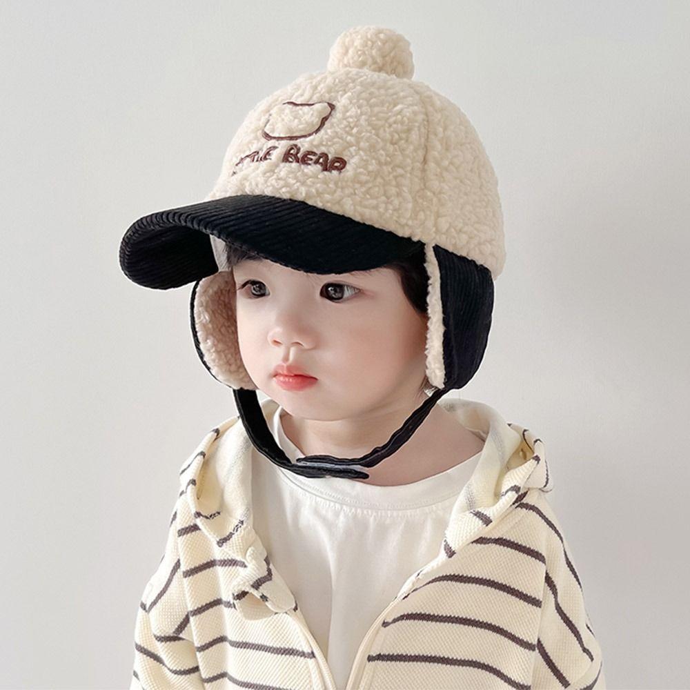 Warm Baby Baseball Cap Earmuff Kids Peaked Caps Fashion Padded Baby Ear Caps  Toddler