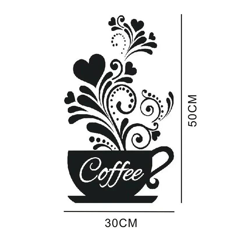 Wall Fashion Decoration DIY Wall Stickers Coffee Cup Decal Removable Kitchen Art Mural Decor Wall Sticker Accessories Tools