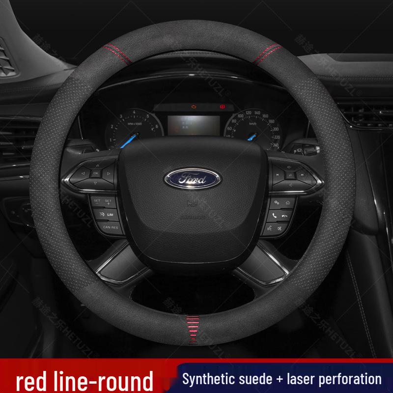 Ford Ranger Leather Steering Wheel Cover, Breathable & Non-Slip, DIY Stitch