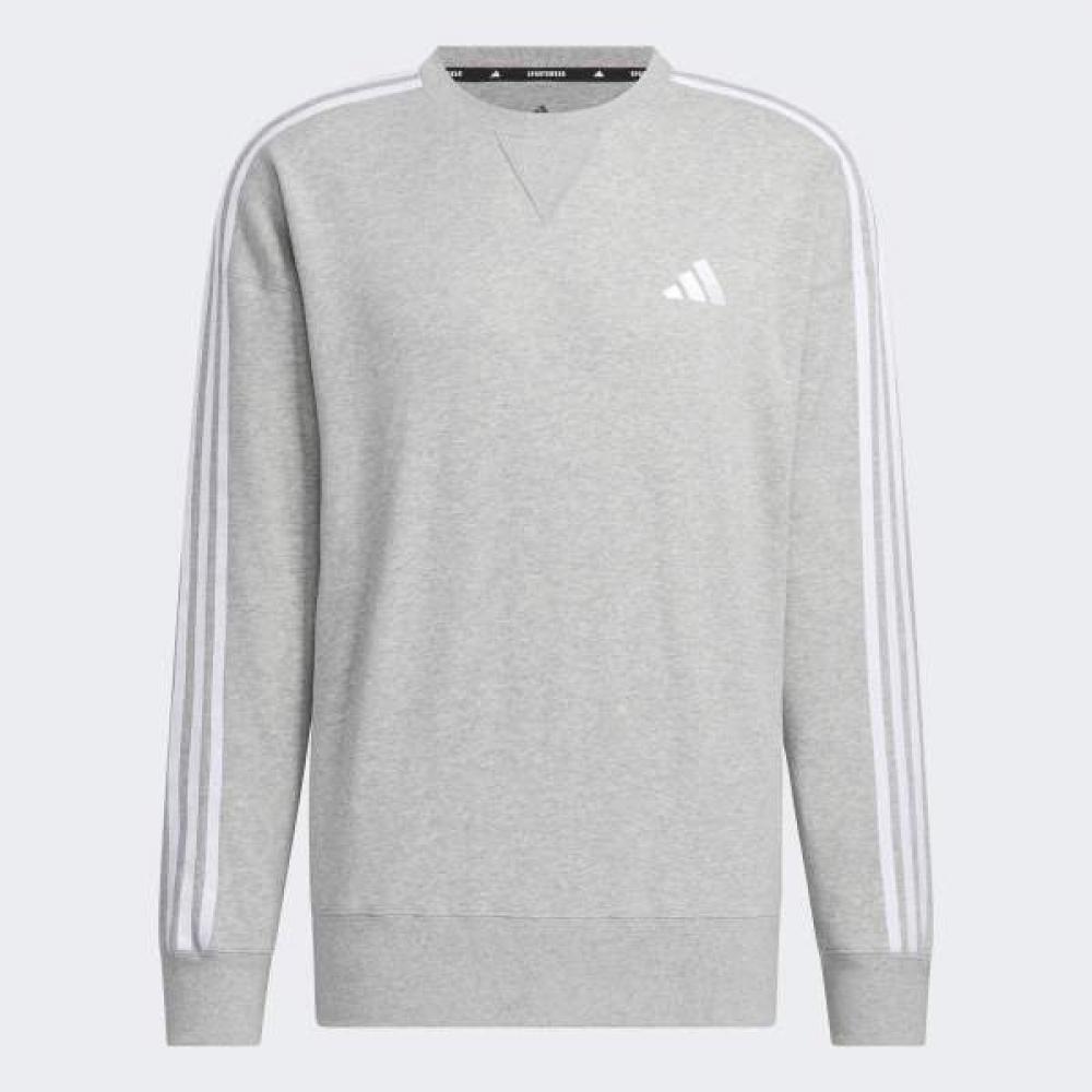 Adidas Essential+ Loose Fit 3s French Terry Sweatshirt Grey