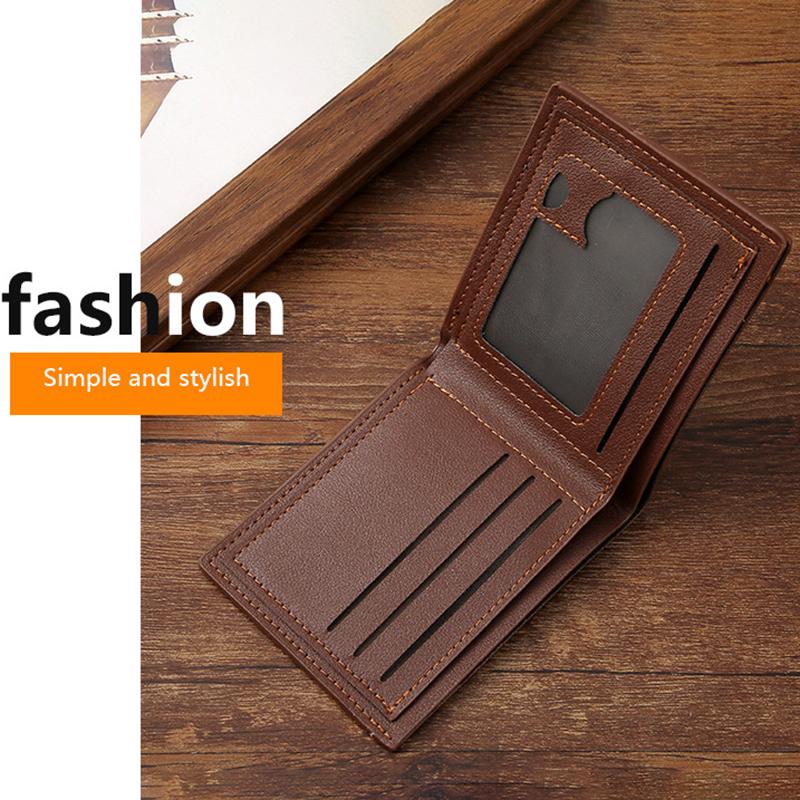 Vintage Men Leather Wallet Short Slim Male Purses Money Credit Card Holders Men Wallet Money Bag