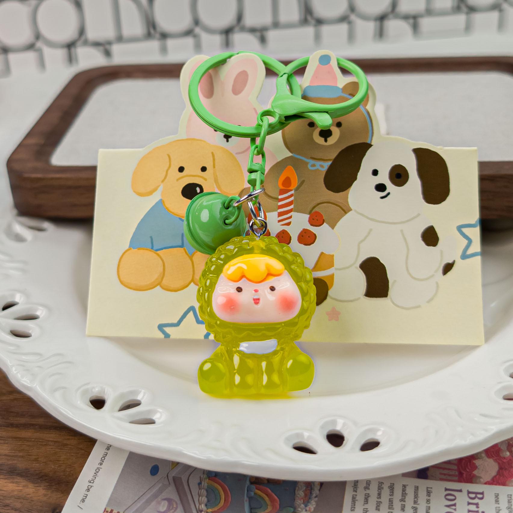 

Трехмерный светящийся брелок в виде колокольчика для фруктов - милый аксессуар в виде сердца для девушки и подарок для девушки или пары