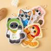 Cartoon Korallenvlies Handtuch für Küche Kawaii Katze Handabwischlappen Reinigungstuch Badezimmer Hängehandtuch Saugfähiger Putzlappen