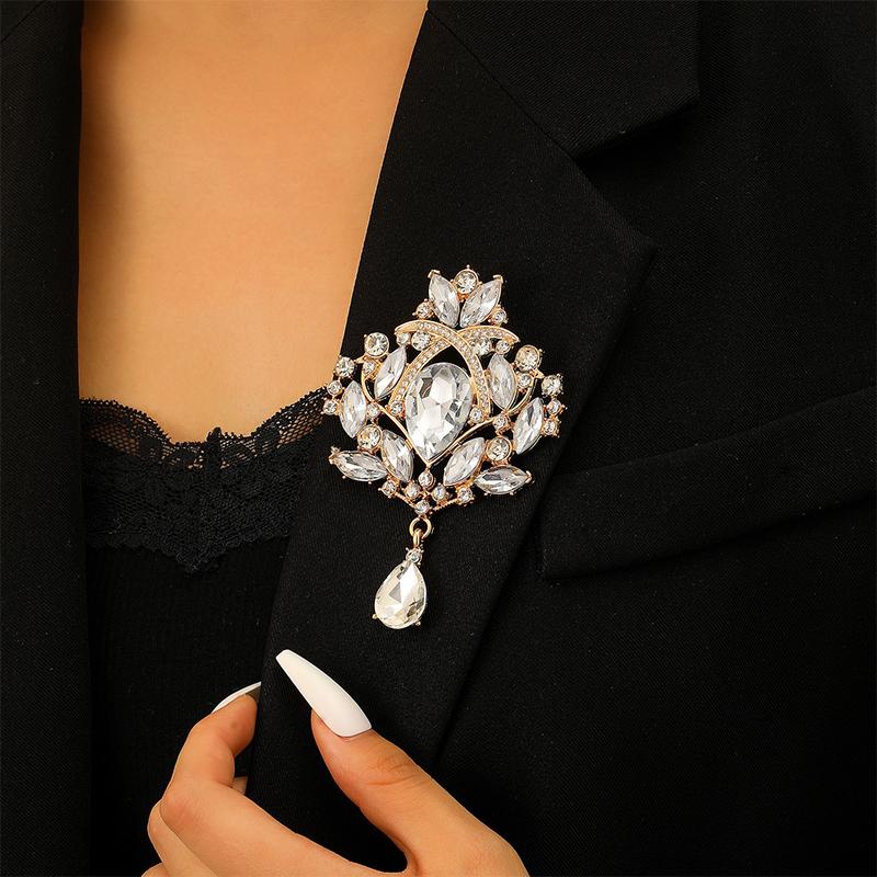 Fashion Retro Teardrop Brooch Bridal Brooch Party Banquet Wedding Pin Jewelry
