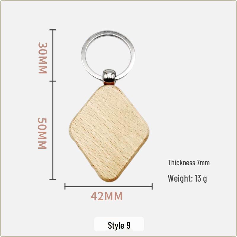 Creative Wooden Keychain & Charm: DIY Car Pendant & Gift Souvenir