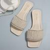 [Foreign Trade] Premium Sense Matching Skirt French Going Out On the Beach Beautiful Flat Bottom Cool Slippers Women