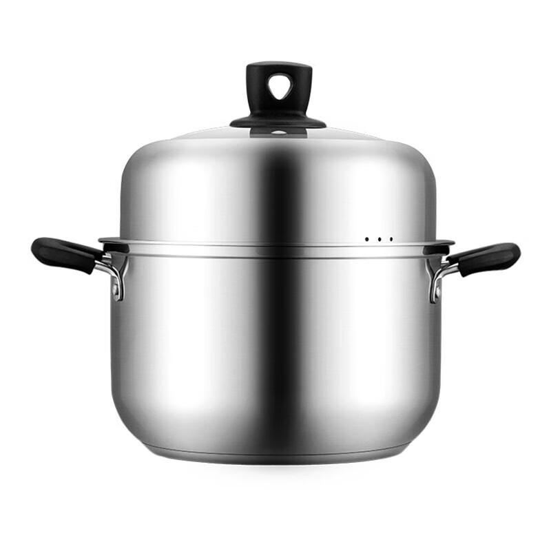 Cooker King Stainless Steel Double-Handle Steamer & Stew Pot