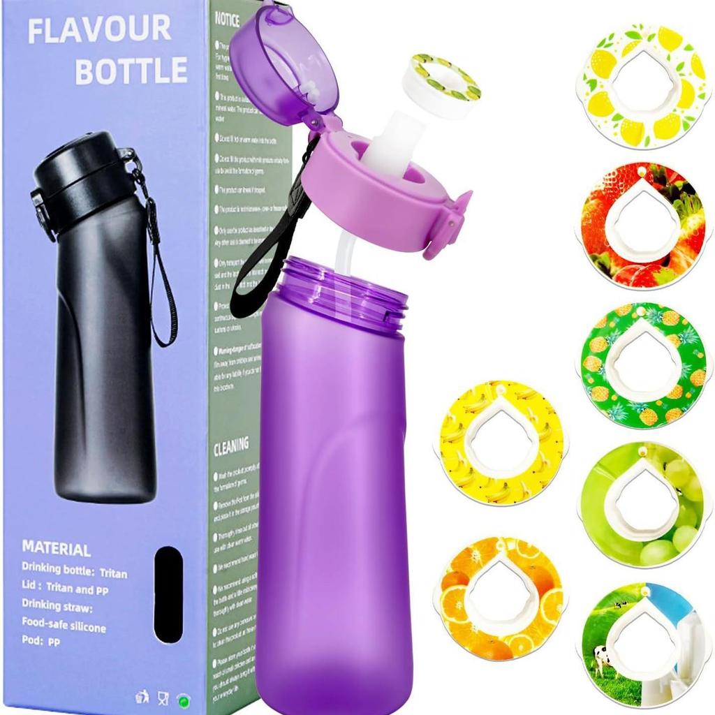 Scented 750ml Sports Water Bottle with Flavor Ring and Straw
