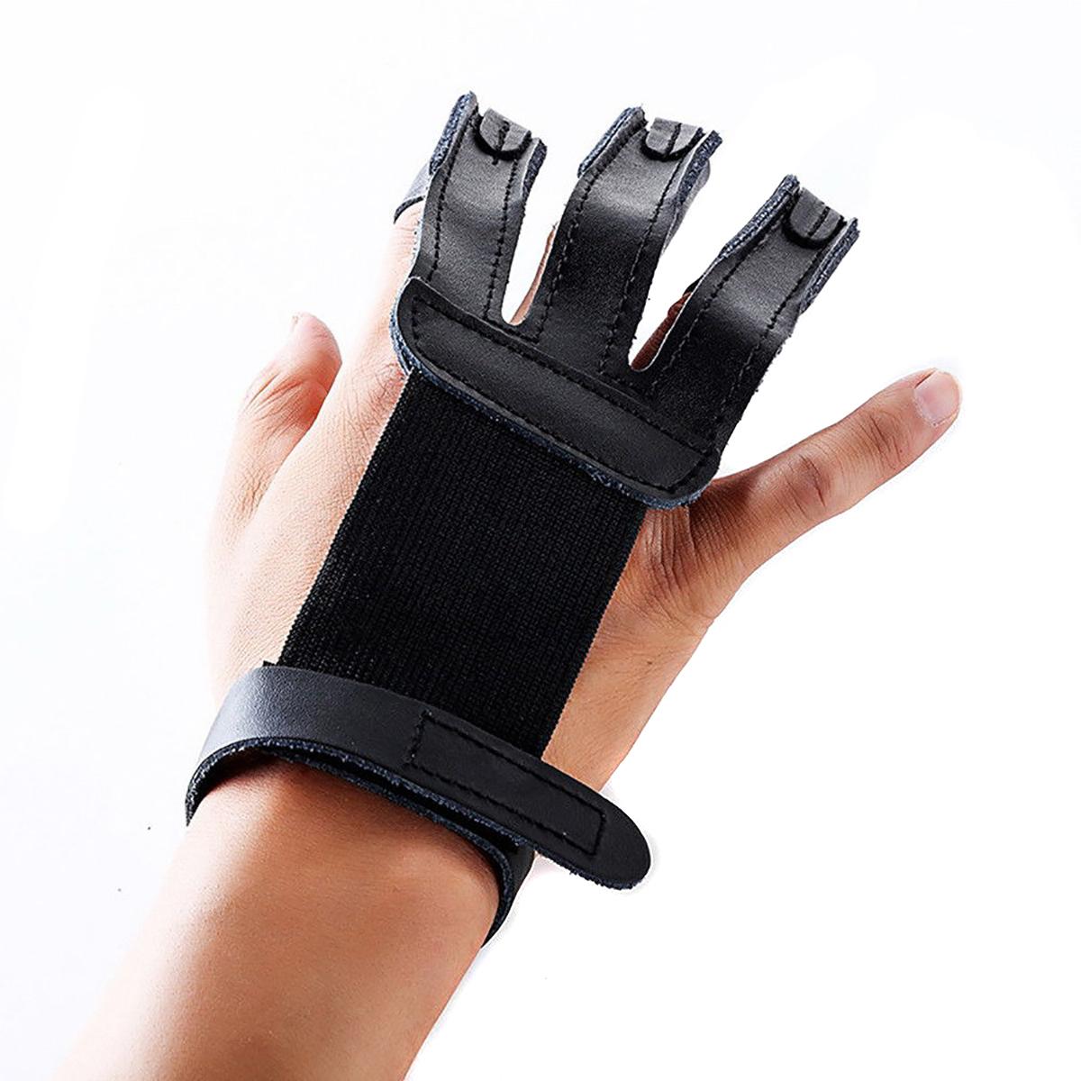 Gants De Tir à L'arc En Cuir Pour Hommes, 3 Doigts, Ambidextres, Neufs
