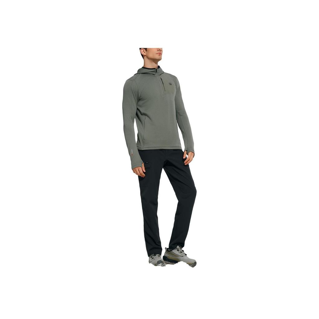 Fila Explorer Solid Color Hooded Sports Fashion Long Sleeve T-Shirt Men Tops Green A11M447201F